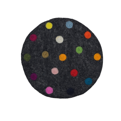 "Spotty" Filz Untersetzer rund, ca. 20 cm, Anthrazit