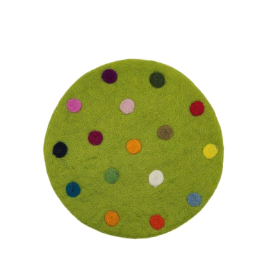 "Spotty" Filz Untersetzer rund, ca. 20 cm, Grasgrün