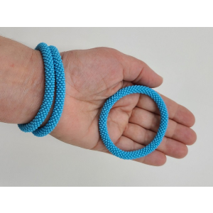 Armband, 3er Set - Hellblau Matt