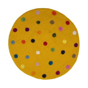 Sitzkissen rund ca. 35 cm "Spotty" - gelb mit...