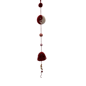 Filz-Hänger Yin Yang mit Glocke - Rot