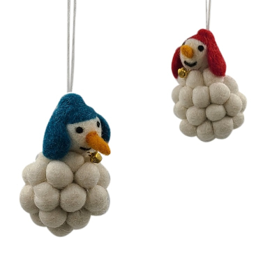 Filz Deko: Schneemann PomPom (VE 2)