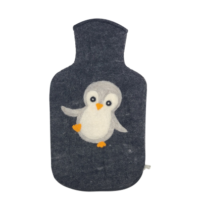 Wärmflaschenüberzug Pinguin, anthrazit (2,0l)