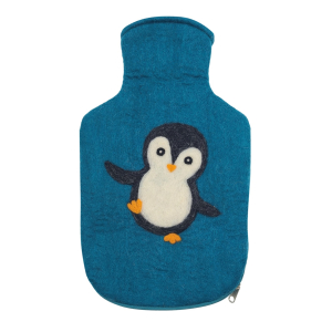 Wärmflaschenüberzug Pinguin, türkis (2,0l)