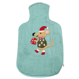 Wärmflaschenüberzug Maus mit Geschenk, mint (2,0l)